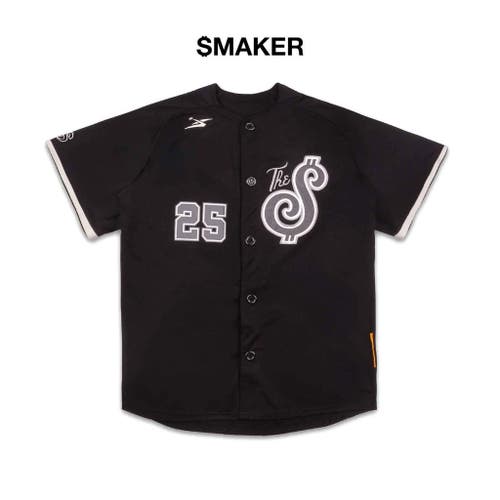 SMAKER Black Baseball Jersey - "The $" Graphic Edition - Unisex Streetwear