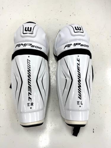 Used WinnWell AMP500 Senior Shin Guards White 15" 11860-S000311674
