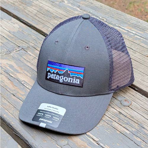 NWT Patagonia P-6 Logo LoPro Trucker Hat Forge Grey Black Snapback Gorpcore Cap