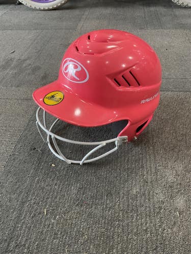 Used Rawlings RCFH Batting Helmet w/Mask Pink S/M 11614-S000239788