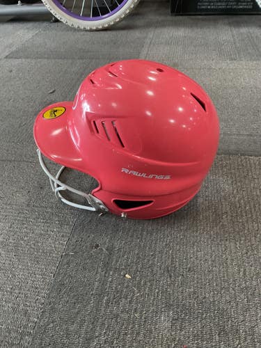 Used Rawlings RCFH Batting Helmet w/Mask White S/M 11614-S000239787
