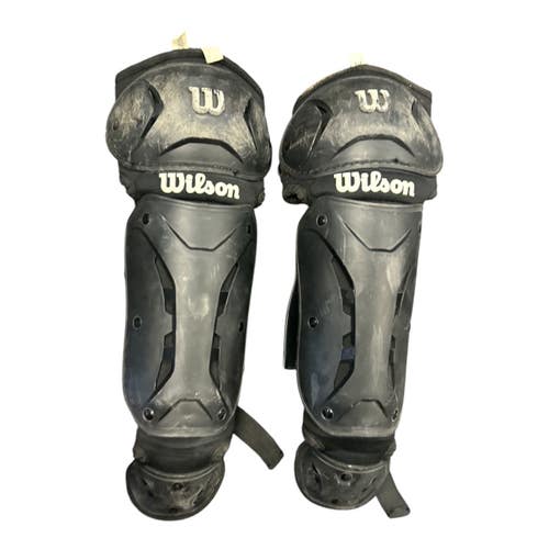 Used Wilson SHIN GUARDS Catchers Leg Guards Black T-Ball 11450-S000524588
