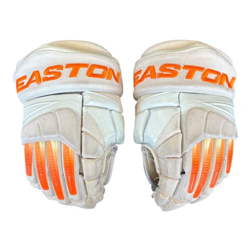 Used Easton MAKO Senior Gloves White And Orange 14" 11450-S000524581