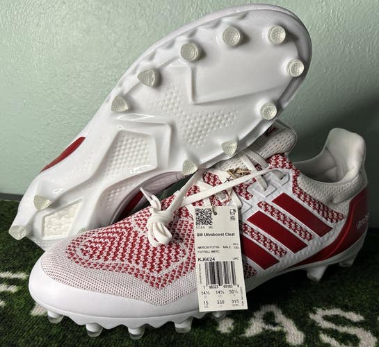 US Men's 15 - Adidas Ultraboost Football Cleats "Nebraska Cornhuskers PE" KJ6024