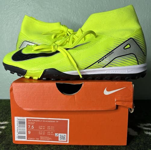 US Men's 7.5/W 9 - Nike Air Zoom Mercurial Superfly 10 Acadamy Turf "Volt/Black"