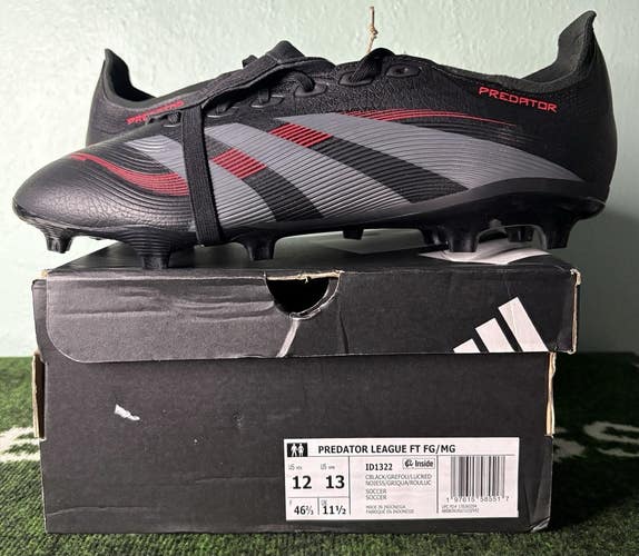 US Men's 12 -Adidas Predator League Foldover Tongue FG/MG "Stealth Victory Pack" ID1322