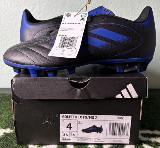 US Youth 4 - Adidas Goletto IX FG/MG J “Black Blue” JH6643, Soccer Cleats
