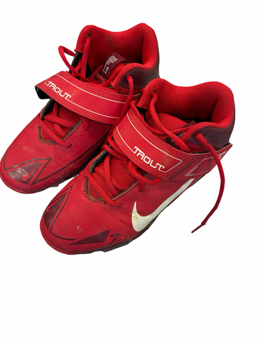 Used Nike TROUT 4.5 BB/SB Cleats Red Junior 04.5 11682-S000135248