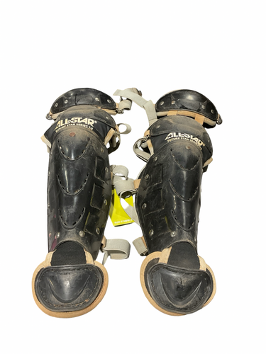 Used All-Star BLACK SHIN GUARDS Catchers Leg Guards Black Youth 11834-S000053685