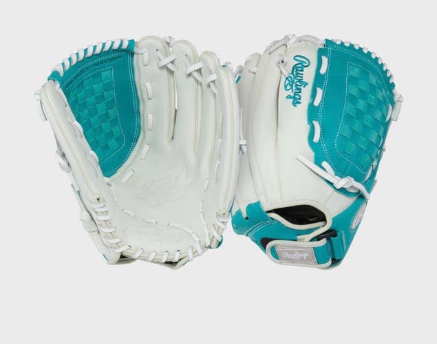 New SURE CATCH 12.5IN RHT SOFTBALL GLOVE TEAL/WHITE 11834-RAWR00714677