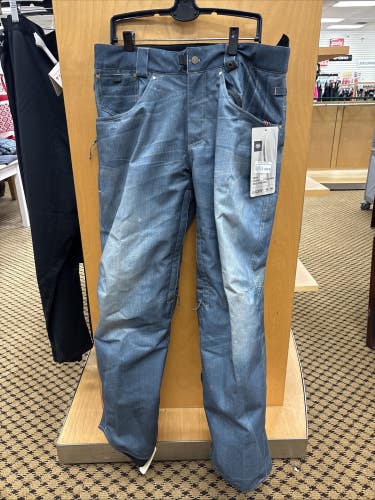 686 Deconstructed Denim Snowboard Pant Mens SIZE M Insulated NEW