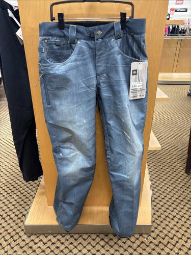 686 Deconstructed Denim Snowboard Pant Mens SIZE S Insulated NEW