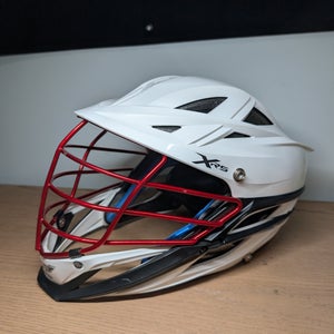 White with Red Cage Cascade XRS Helmet (Used)