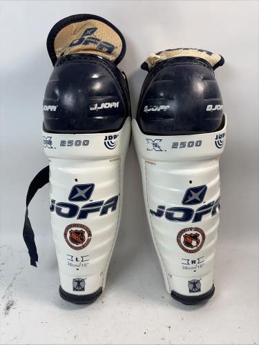 Jofa 2500 Hockey Shin Guards, White, 15"