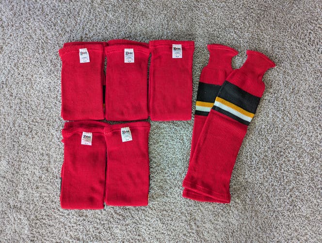 LOT OF 6 PAIRS Brand New Kobe Athletic Knit Hockey Socks Adult M Red Black Yellow White