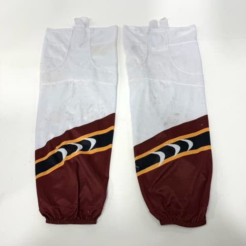 Used White Maroon Gold Socks with Velcro |.Senior XL | AB882