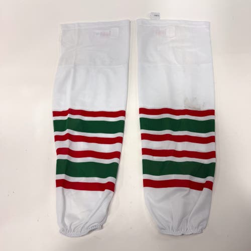 Used White Red and Green Socks with Velcro | Senior | AB875
