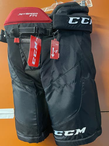 New CCM JetSpeed FT4 Hockey Pants Jr Medium Black