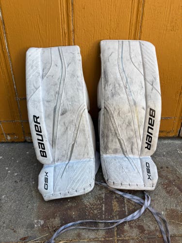 White 26" Junior Bauer GSX Goalie Leg Pads