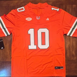 Miami Hurricanes Malachi Toney Adult Large Stitched Orange Jersey