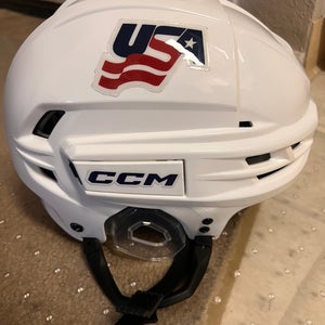 Large CCM White Tacks 910 Helmet Team USA 2025 Team Issued (New) Discover sponsor