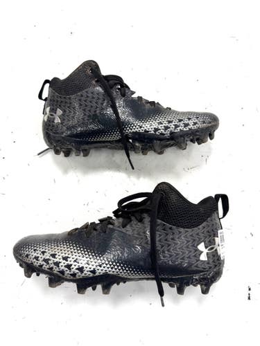 Used Under Armour LAX Cleats Boys Black Junior 04 11860-S000311318