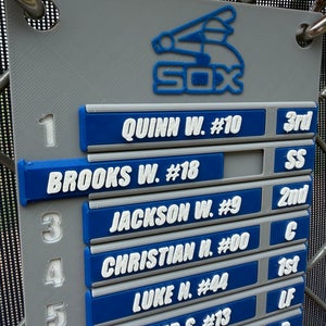 (New) Custom Baseball Softball Lineup Board Personalized Dugout Coach Gift