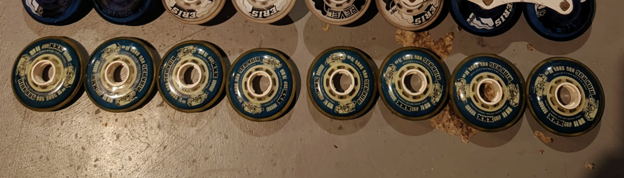 Rink Rat Hot Shot XXX Grip Wheels - 4x80mm and 4x76mm - Pristine Condition