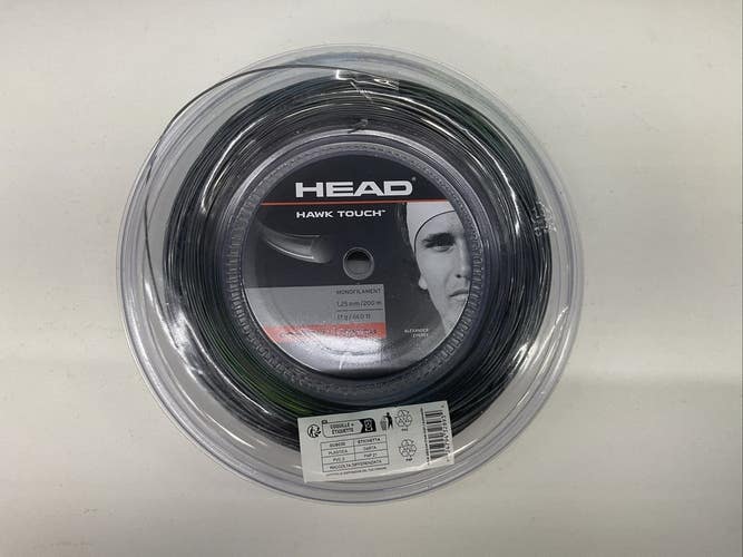 HEAD Hawk Touch 1.25mm/200m/17g/660ft String Reel (Smoke) Used Once
