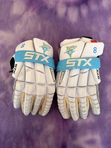 Long Island University STX Surgeon RZR Lacrosse Gloves (Used)