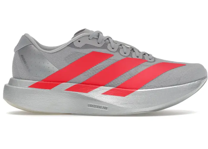Size 11 - adidas Adizero Evo SL Silver Metallic Lucid Red KI3381