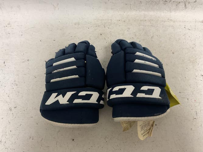 Used CCM TACKS 4R2 Youth Gloves Navy Blue 8" 11855-S000206726