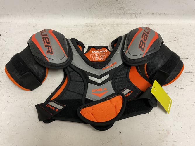 Used Bauer ONE.4 Junior Shoulder Pads Black And Orange SM 11855-S000206714