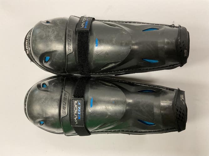 Used Bauer VAPOR VOLT Junior Shin Guards Black And Royal Blue 11" 11855-S000206687