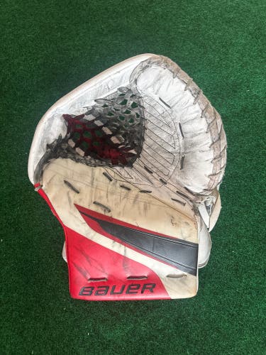 White Senior Bauer Supreme Shadow Goalie Glove (Used) | Skinned as Hyperlite2