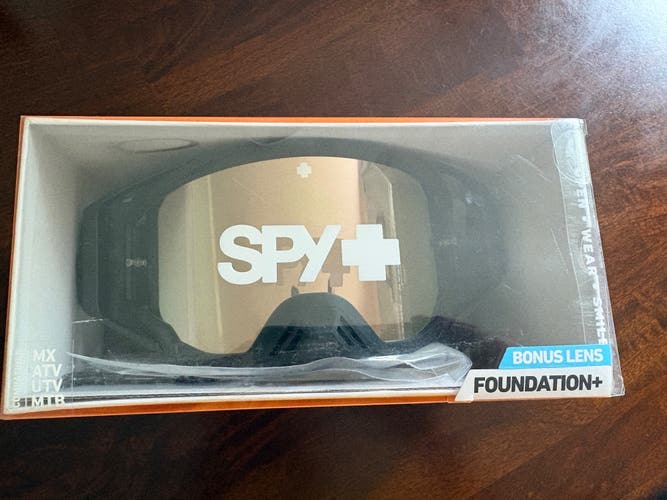 Spy Foundation+ Adult ATV Goggles New In Box $180 Retail Bonus Lens