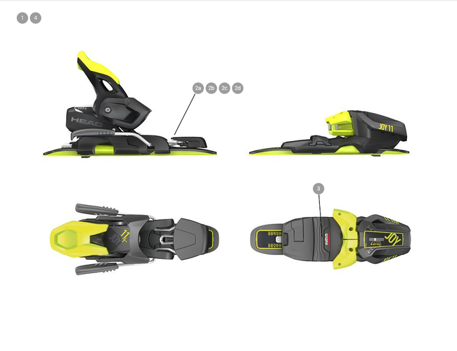 NEW HEAD JOY 11 ski bindings GW SLR BR.90mm NO TRACK /BASE