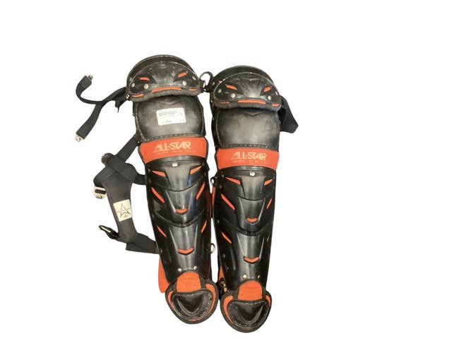 Used All-Star CATCHERS LEG GUARDS Catchers Leg Guards Orange Intermed 11846-S000107459