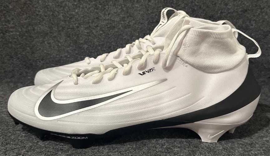 Men’s Nike Zoom Air Vapor Pro 1 White Black Football Cleats IB2495-105 Size 15