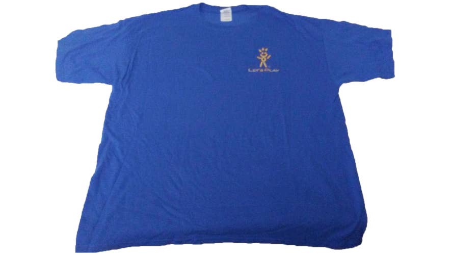 TP Mills "Let's Play" Short Sleeve T-Shirt (Blue, XL) RARE NEW