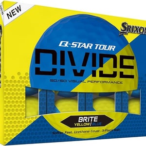 Srixon Q-Star Tour Divide Golf Balls (Brite Yellow/Blue, 12pk)1dz 2024  NEW