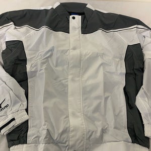 Mizuno Impermalite Long Sleeve Rain Top (White/Charcoal, MEDIUM) Golf NEW