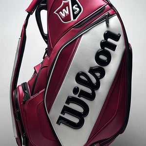 Wilson Tour Staff Bag Red 6-Way Divide Single Strap Golf Bag