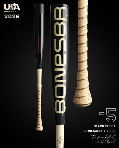 2026 Warstic Bonesaber Hybrid USABat Certified Bat (-5) 26 oz 31" (New)
