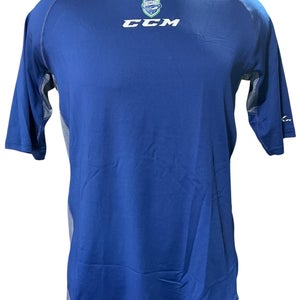 CCM EXdry Utica Comets Royal Blue Medium Men's T-Shirt (New) 0004