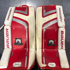 Red 20" Youth Bauer Prodigy 2.0 Goalie Leg Pads (Used)