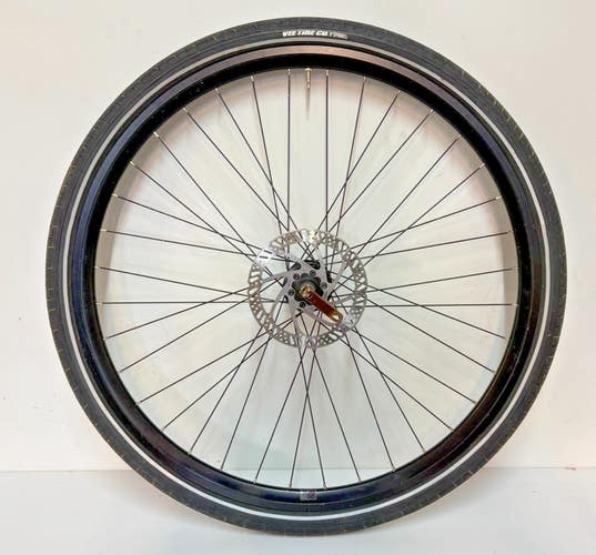 REI CO-OP 32-Spoke Black Aluminum Disc Brake 700C Hybrid Front Wheel VEE Tire