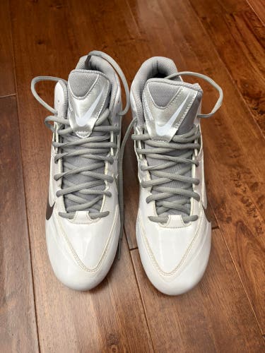 White Men's Size M 11.0 (W 12.0) Adult Nike Speedlax Mid Top (New)