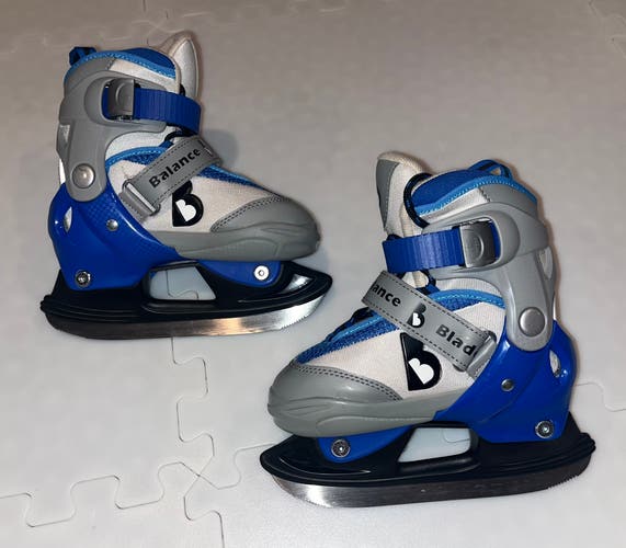 WINNWELL BALANCE BLADES YOUTH ADJUSTABLE HOCKEY SKATES SIZE 8-11 USED
