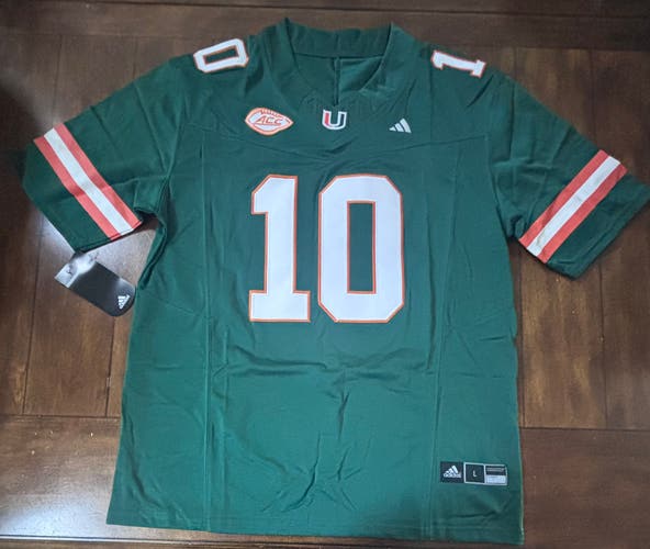 Miami Hurricanes Malachi Toney Adult Large Stitched Green Jersey